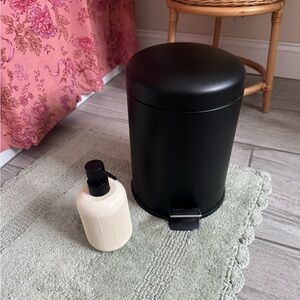 Black Pedal Bin with soap Dispenser